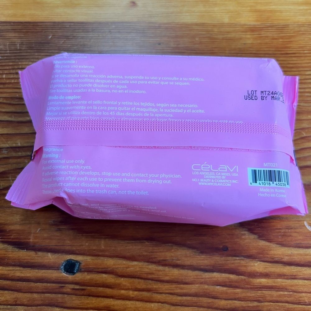 Celavi Rose Water Makeup Remover Cleansing Towelettes - 30 Count‎ Pack - Picture 2 of 2